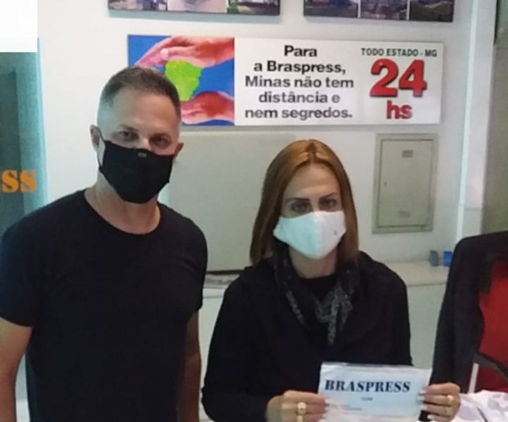UTRAMIG recebe doação da Braspress de máscaras faciais de prevenção a Covid-19